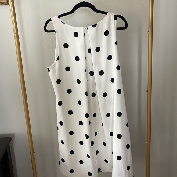 Black & White Polka Dot A-Line Sleeveless Dress - Picture 4 of 5